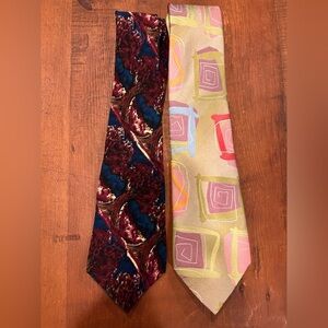 J. Garcia Artistic Burgundy and Blue Tie
